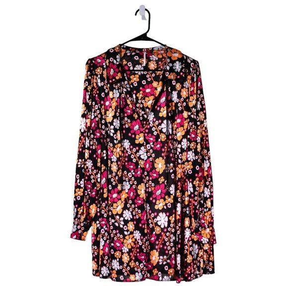 Free People Women's Dress Floral V-Neck Pockets Long Sleeve Collared Shift Small - Picture 1 of 10